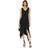 krisa High Low Ruched Dress in Black. M, S, XS