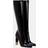 Saint Laurent Auteuil glazed leather knee-high boots black