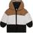 BOSS Kid's Water Repellent Puffer Jacket with Signautre Stripe Colours - Chocolate Brown (J06274)