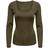 Only Lea Square Neck Rib Top - Dark Olive