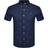 FARAH Brewer Slim Fit Short Sleeve Oxford Shirt - Navy