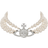 Vivienne Westwood Three Row Bas Relief Choker - Silver/Pearls/Transparent