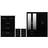 SECONIQUE Nevada Black Gloss Wardrobe 154x182.5cm 4pcs