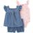 Carter's Baby's Cherry Chambray Little Short Set 3-piece - Chambray/Pink