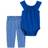 Carter's Baby Smocked Bodysuit Pant Set 2-piece - Blue