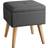 tectake Elva Dark Grey Seating Stool 36.5cm