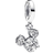 Pandora Disney Mickey Mouse Sparkling Head Silhouette Dangle Charm - Silver/Transparent