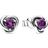 Pandora February Birthstone Eternity Circle Stud Earrings - Silver/Purple