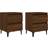 vidaXL Bed Cabinets with Metal Legs Brown Oak Bedside Table 35x40cm 2pcs