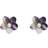 C. W. Sellors Pansy Stud Earrings - Silver/White/Purble