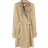 Burberry Short Check Collar Gabardine Trench Coat - Honey