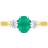 Whamond Three Stone Ring - Gold/Diamonds/Emerald