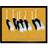 Wee Blue Coo Herons Cranes Yellow/Black Framed Art 25.9x20.6cm