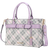 MKF Collection Women's Vivian Plaid Satchel Bag - Grey/Lavender