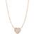 Fossil Mosaic Heart Necklace - Rose Gold/Mother of Pearl/Transparent