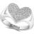 Effy Pavé Heart 0.3 Ring - Silver/Diamonds