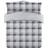 Brentfords Check Teddy Duvet Cover Grey, Silver (198x137cm)