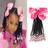 Kid's Summer Kids Ponytail Extension With Beads Braids Pink 9 inch