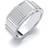 Jewelco London Encrusted Rectangular Signet Ring - Silver/Transparent