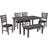 Simplie Fun Rustic Wood Black Dining Set 91.4x152.4cm 6pcs