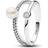 Pandora Treated Freshwater Cultured Double Band Ring - Silver/Pearl/Transparent