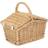 RED HAMPER Wicker Small Double Lidded Picnic Natural Basket 27cm