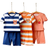 Shein Young Boy's Casual Striped Animal Print Pajama Set, Perfect For Spring/Summer Season