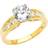 The Gem Collection Round Cut Engagement Ring - Gold/Transparent