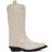 Ganni Mid Shaft Embroidered Western Boots - Egret