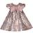 Bonnie Jean Baby Girl's Short Sleeve Floral Metallic Dress - Grey/Pink