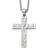 Chisel Etched Isaiah 41:10 Prayer Cross Pendant Necklace - Silver