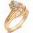 Flower Desgin Wedding Engagement Ring - Gold/Transparent