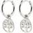 Pilgrim Iben Tree Of Life Hoop Earrings - Silver/Transparent