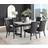 Furniturebox M2565951 Black Dining Set 90x160cm 7pcs