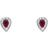 C W Sellors Pear Stud Earrigs - Gold/Ruby/Diamond