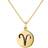 C W Sellors Zodiac Aries Round Necklace - Gold/Purple