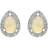 C. W. Sellors Pear Cut Cluster Stud Earrings - White Gold/Gold/Opal/Diamonds