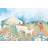 Brambly Cottage Barn With Cows 2 Blue Wall Decor 122x81cm