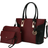 MKF Collection Shonda Tote Bag With Pouch & Wristlet - Burgundy