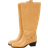 PrettyLittleThing Camel Pu Square Toe Buckle Detail Knee High Boots - Butterscotch