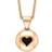 C. W. Sellors 18ct Whitby Jet Heart Disc Necklace - Rose Gold/Black