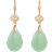 Water drop Earrings - Gold/Jade