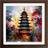 Marlow Home Co Pagoda Expressionism Walnut Framed Art 45x45cm