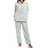 Camille Women's Supersoft Heart & Bow Embossed Pyjama Set - Green