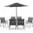 OutSunny 84B-693V04BK Patio Dining Set, 1 Table incl. 6 Chairs