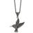 Chisel Antiqued Bird Necklace - Silver/Black/Transparent