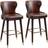 Homcom Luxury Upholstery Brown/Gold Bar Stool 101cm 2pcs