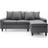 Abakus Direct Napoli Reversible Corner Dark Grey Sofa 200cm 3 Seater