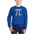 LA Pop Art Kid's The First 100 Digits Of Pi Word Art Crewneck Sweatshirt - Royal