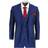 Paul Andrew Men's Classic Suit 3-Piece - Shiny Royal Blue